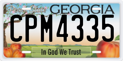 GA license plate CPM4335