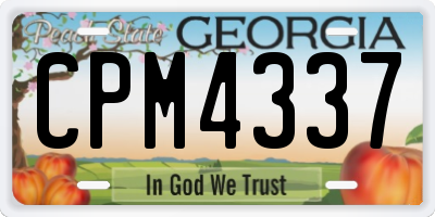 GA license plate CPM4337