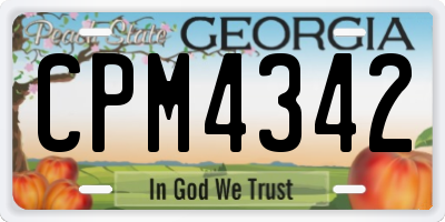 GA license plate CPM4342