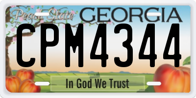 GA license plate CPM4344