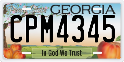 GA license plate CPM4345