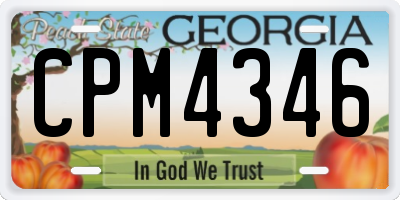 GA license plate CPM4346