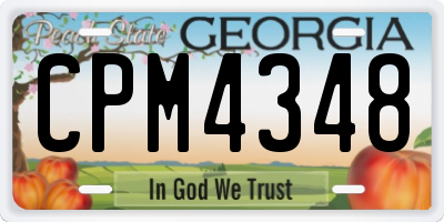 GA license plate CPM4348