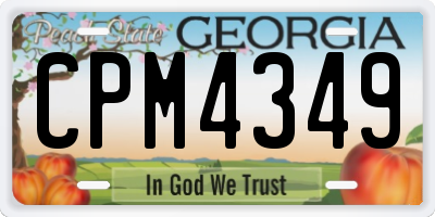 GA license plate CPM4349