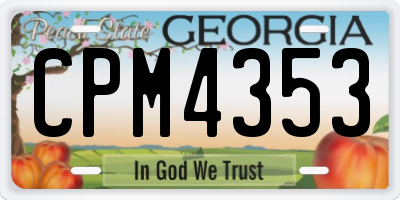 GA license plate CPM4353