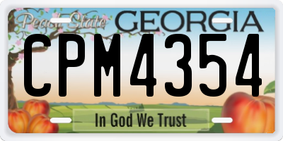 GA license plate CPM4354