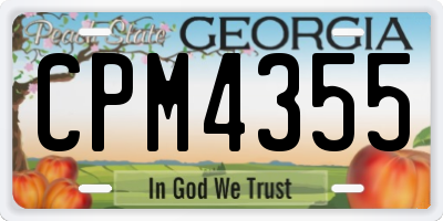 GA license plate CPM4355