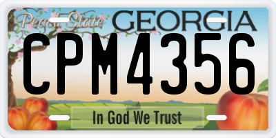 GA license plate CPM4356