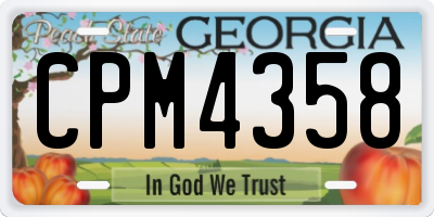 GA license plate CPM4358