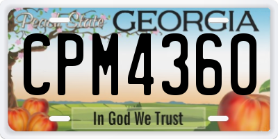 GA license plate CPM4360