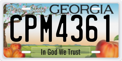 GA license plate CPM4361