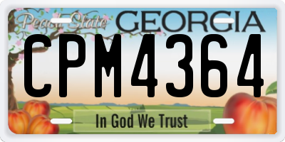 GA license plate CPM4364