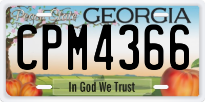 GA license plate CPM4366
