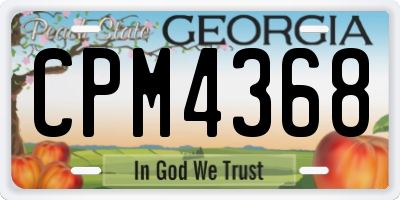 GA license plate CPM4368
