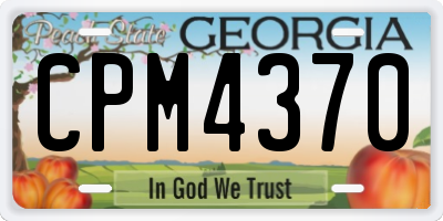 GA license plate CPM4370