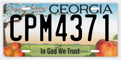 GA license plate CPM4371