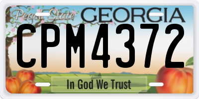 GA license plate CPM4372