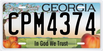 GA license plate CPM4374