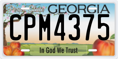 GA license plate CPM4375