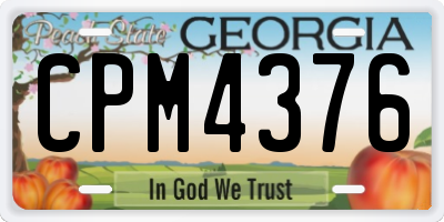 GA license plate CPM4376
