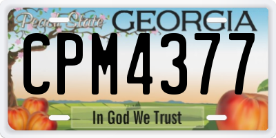 GA license plate CPM4377