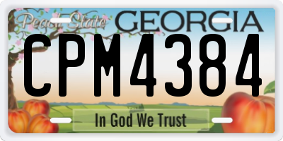 GA license plate CPM4384