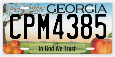 GA license plate CPM4385