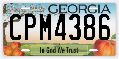GA license plate CPM4386