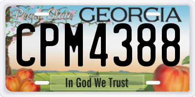 GA license plate CPM4388