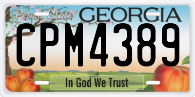 GA license plate CPM4389