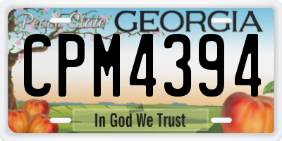 GA license plate CPM4394