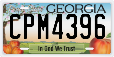GA license plate CPM4396