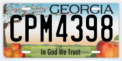 GA license plate CPM4398