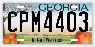 GA license plate CPM4403