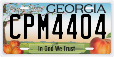 GA license plate CPM4404