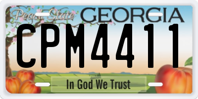 GA license plate CPM4411