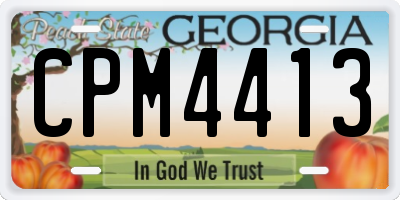 GA license plate CPM4413