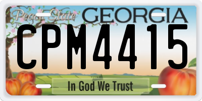 GA license plate CPM4415