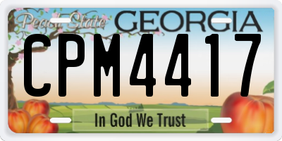 GA license plate CPM4417