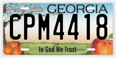 GA license plate CPM4418