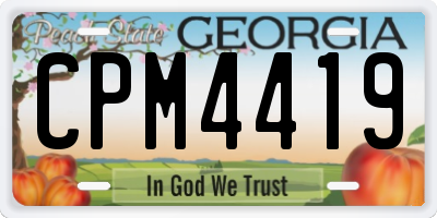 GA license plate CPM4419