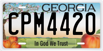 GA license plate CPM4420