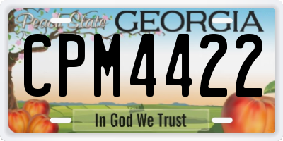 GA license plate CPM4422
