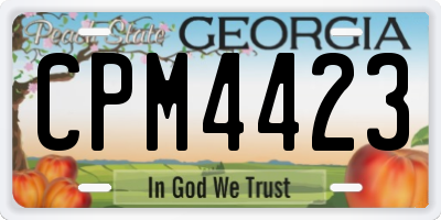 GA license plate CPM4423