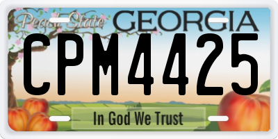 GA license plate CPM4425