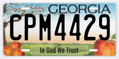 GA license plate CPM4429