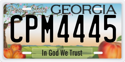 GA license plate CPM4445