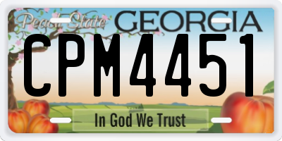 GA license plate CPM4451