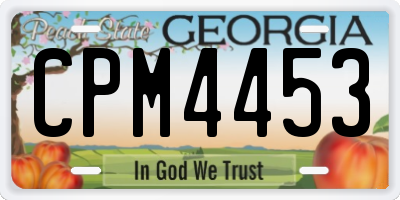 GA license plate CPM4453