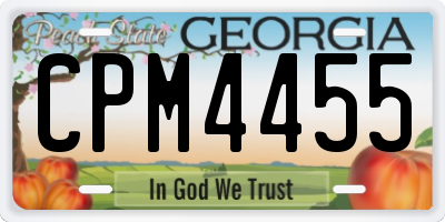 GA license plate CPM4455